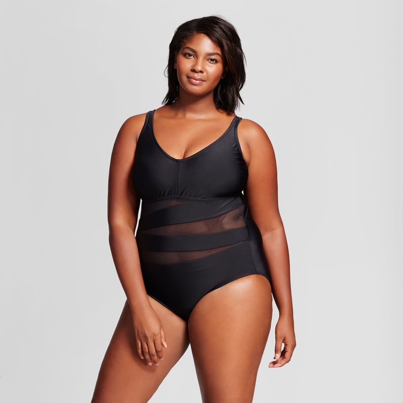 Ava & Viv Mesh Cutout One-Piece