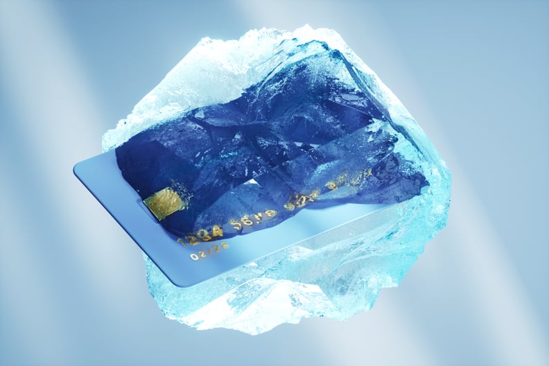 credit card in a block of ice