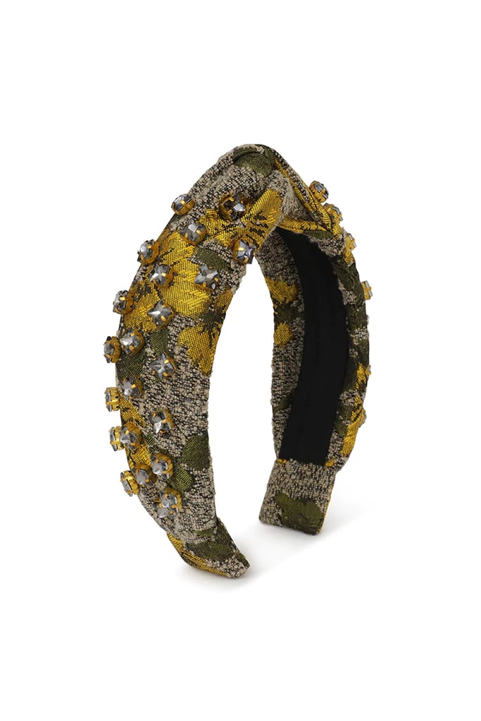 Autumn Adeigbo Yellow & Gr3y Floral Jacquard Beaded Headband ($128)
