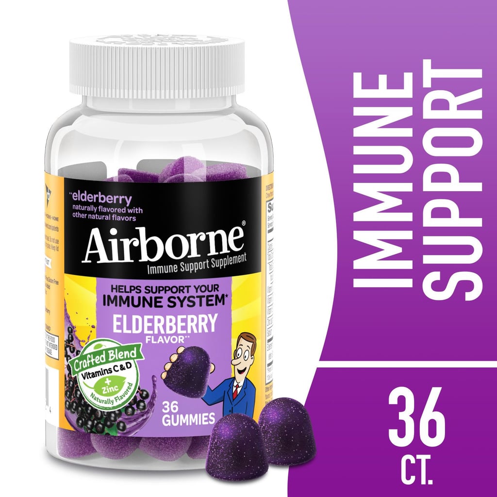 Airborne Immune Support Supplement Vitamins C & D + Zinc, Elderberry Gummies