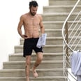 Justin Theroux Shows Off His Sexy Abs During a Beach Day With Sienna Miller and Emma Stone