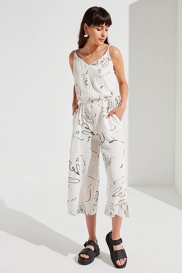 Native Youth Abstract Print Belted Jumpsuit