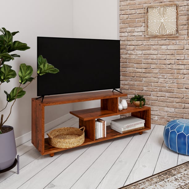 Desert Fields Modern Solid Wood TV Stand