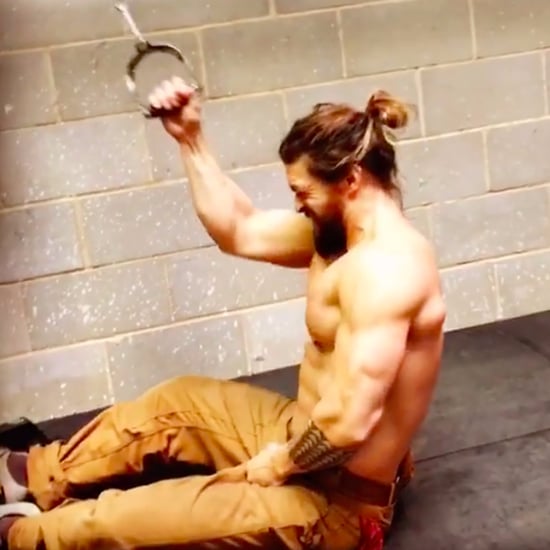 Jason Momoa Working Out in Jeans