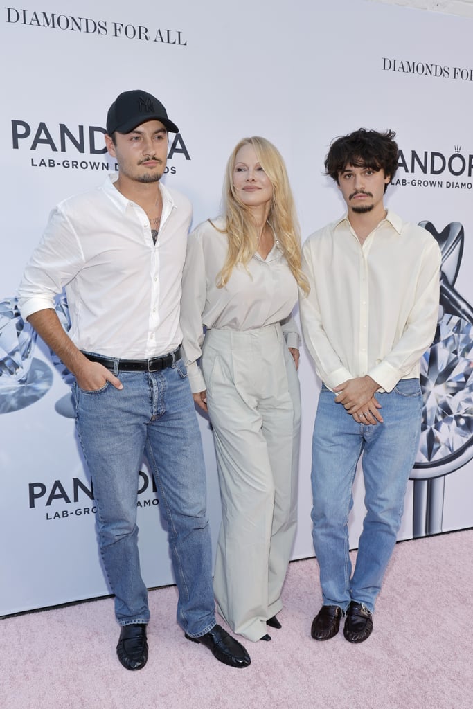 Pamela Anderson and Sons at Pandora NYFW Event