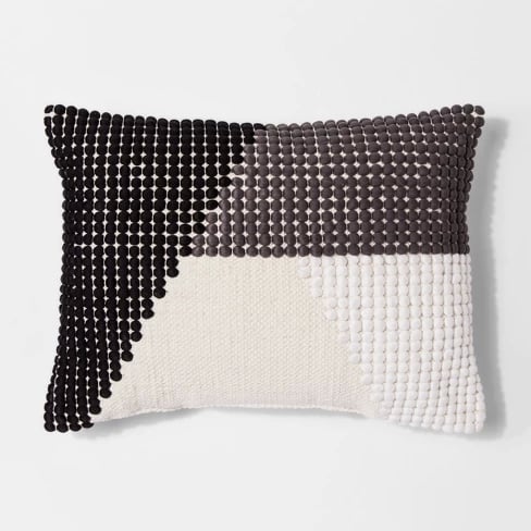 Texture Colour Block Lumbar Pillow