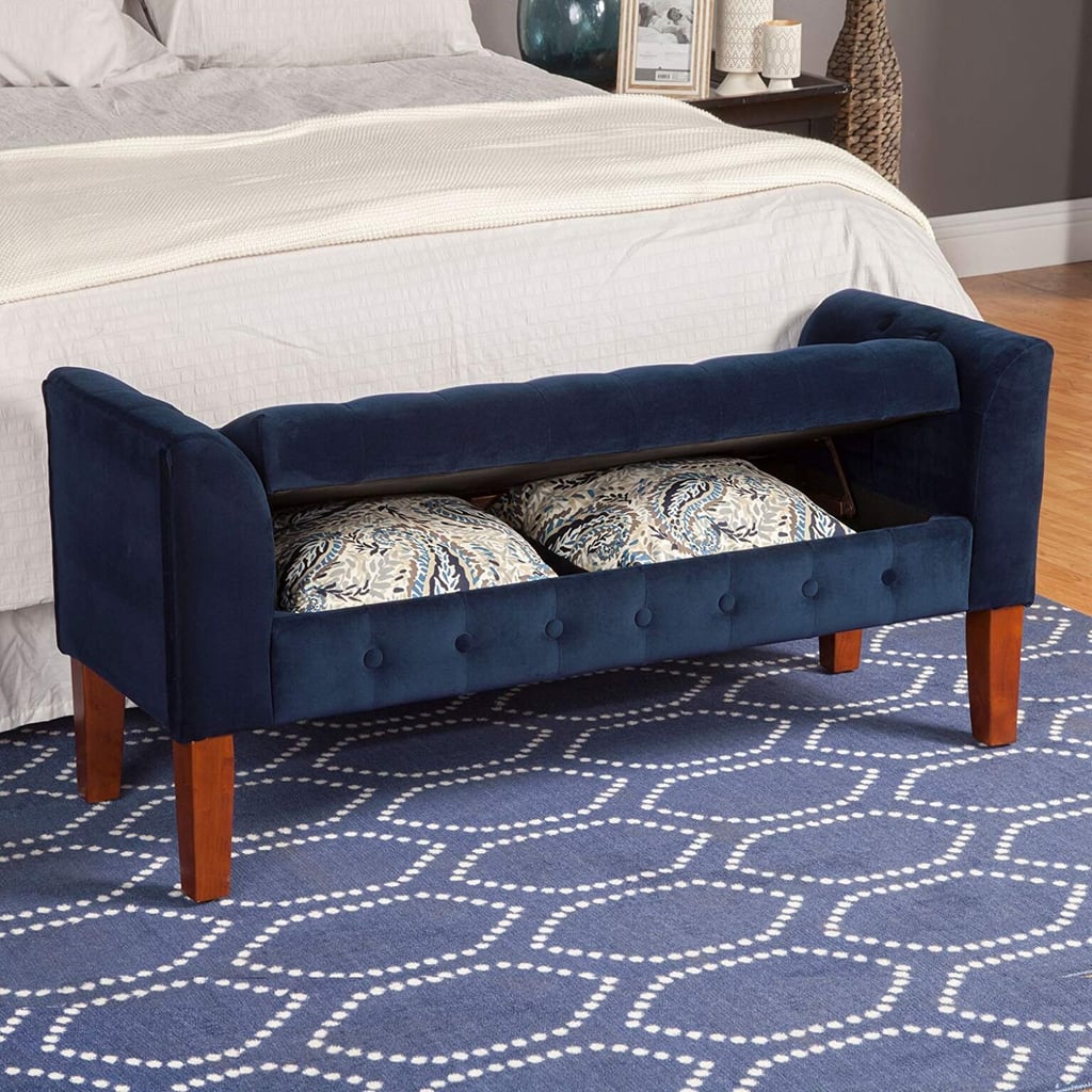 HomePop Velvet Tufted Storage Bench