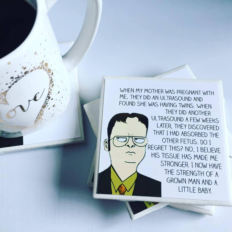 Dwight Schrute Cartoon Coasters