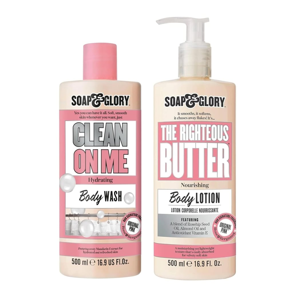 Soap & Glory Righteous Butter Body Lotion and Clean On Me Body Wash ($19, originally $20)
This duo is destined to be fought over. Soap & Glory's formulas have been drugstore favorites for years, and this set delivers that signature soft, smooth, deliciously scented skin. It's an instant upgrade to anyone's body-care lineup.