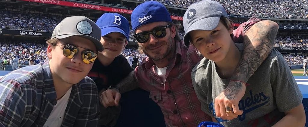 David Beckham and His Family at Dodgers Game Photo 2017