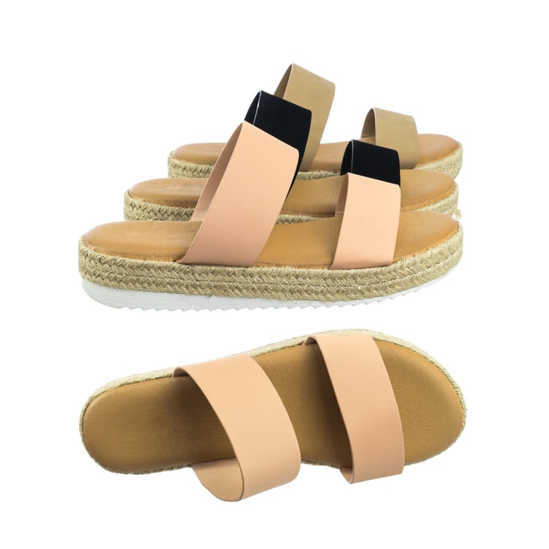 Retro Jute Wrap Espadrille Flat Platform Sandals