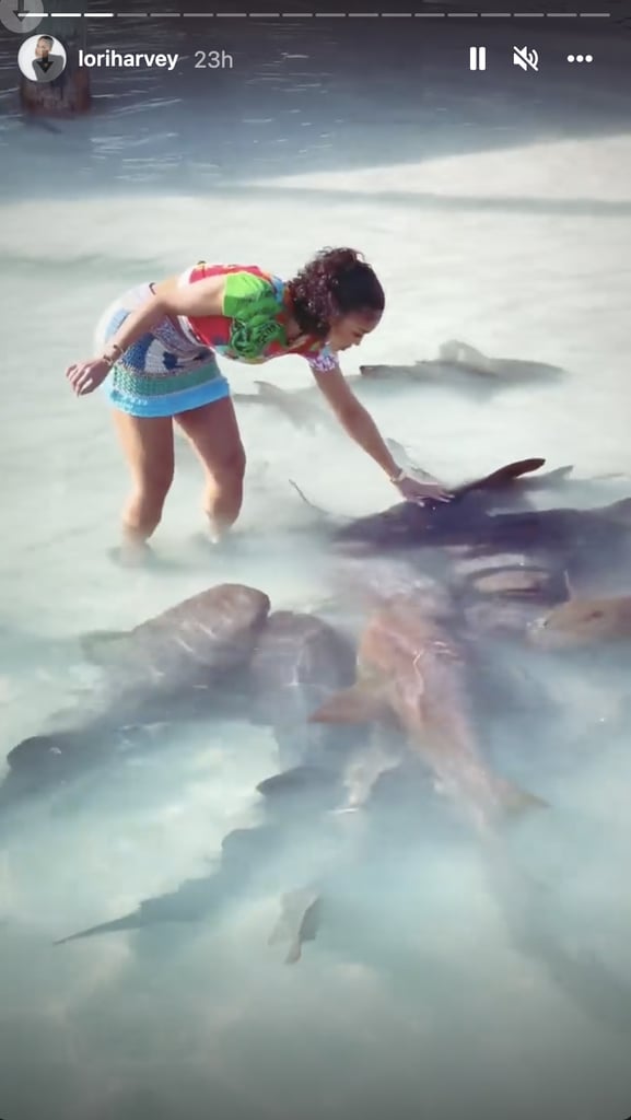 Lori Harvey Went Swimming With Sharks in a Dior T-Shirt