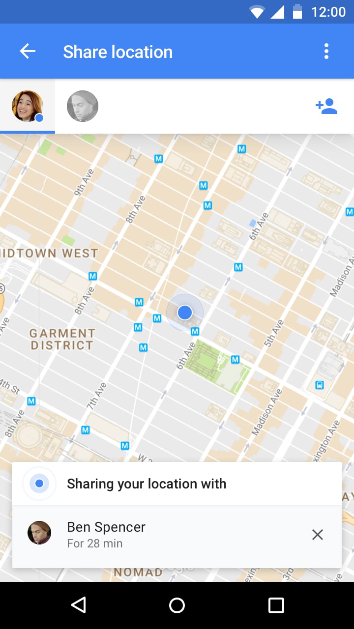 See who you're sharing a location with by going back to the map.