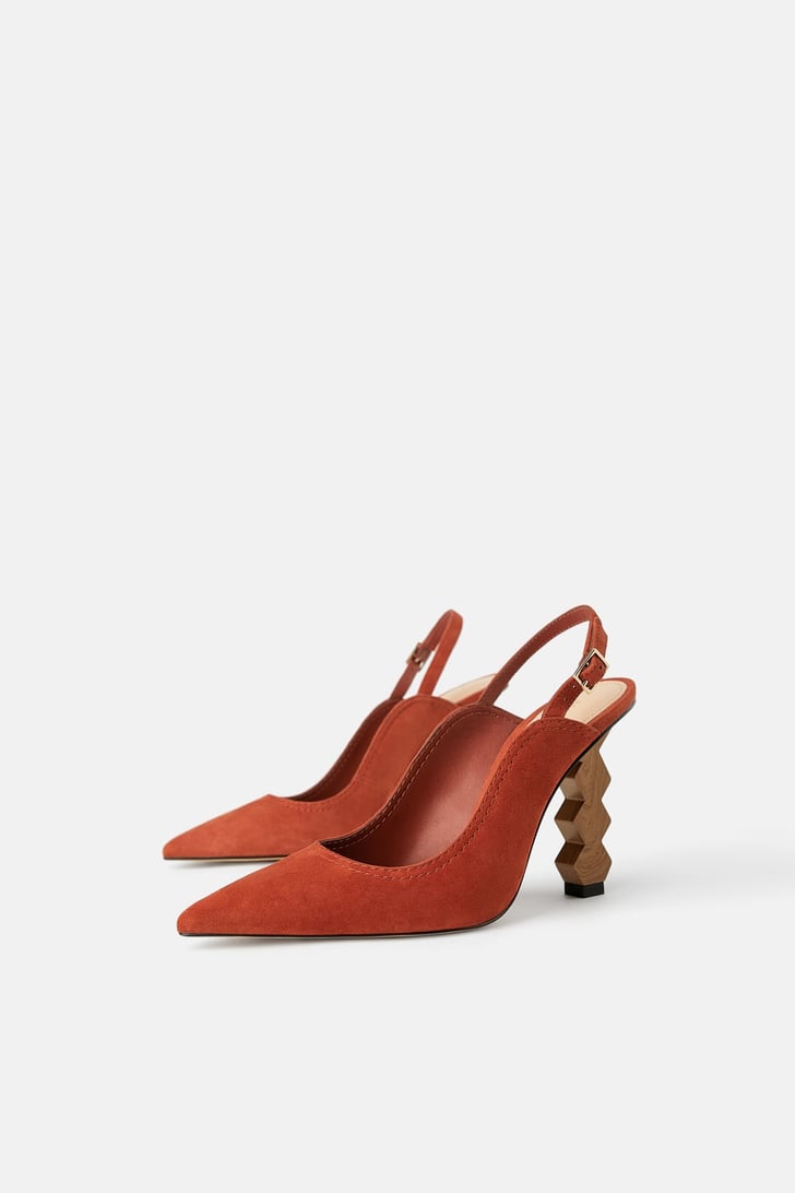zara slingback heels with bow