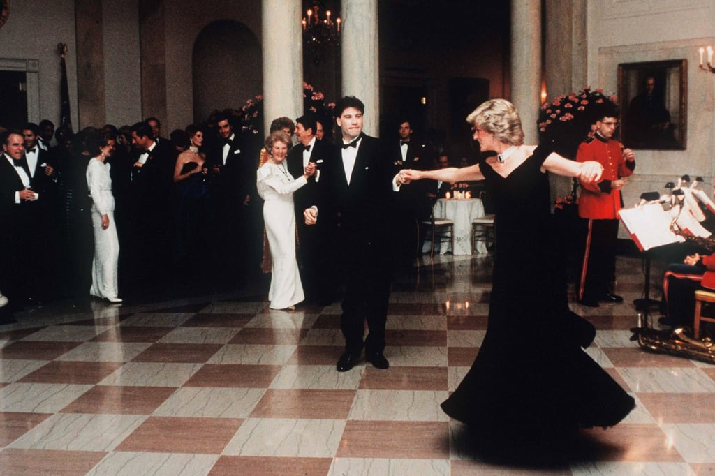 She danced with John Travolta during a banquet in Austria in April 1986.