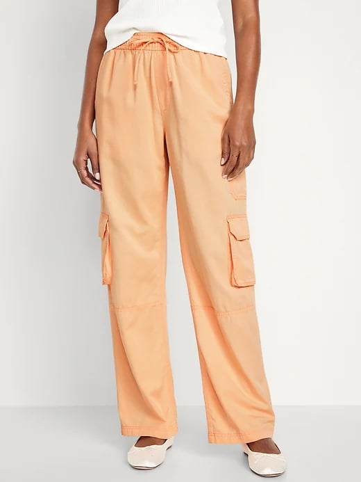 Old Navy Mid-Rise Wide-Leg Satin Track Pants for Women