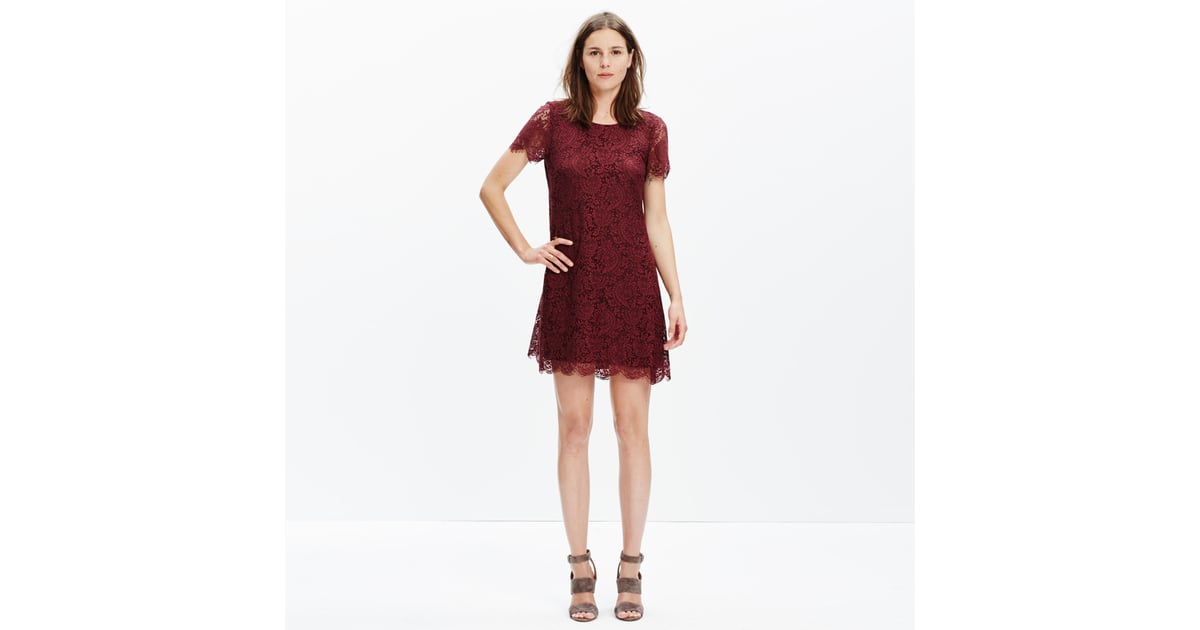 Madewell Floral Lace Shift Dress ($168) | Modest Holiday Dresses ...