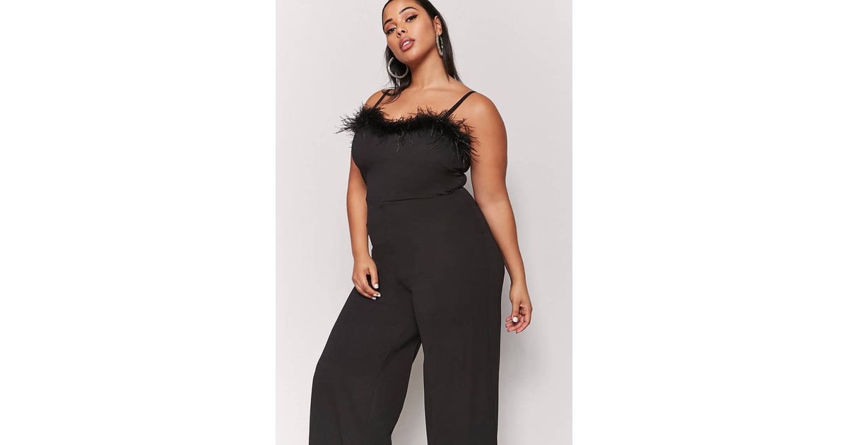 white feather jumpsuit