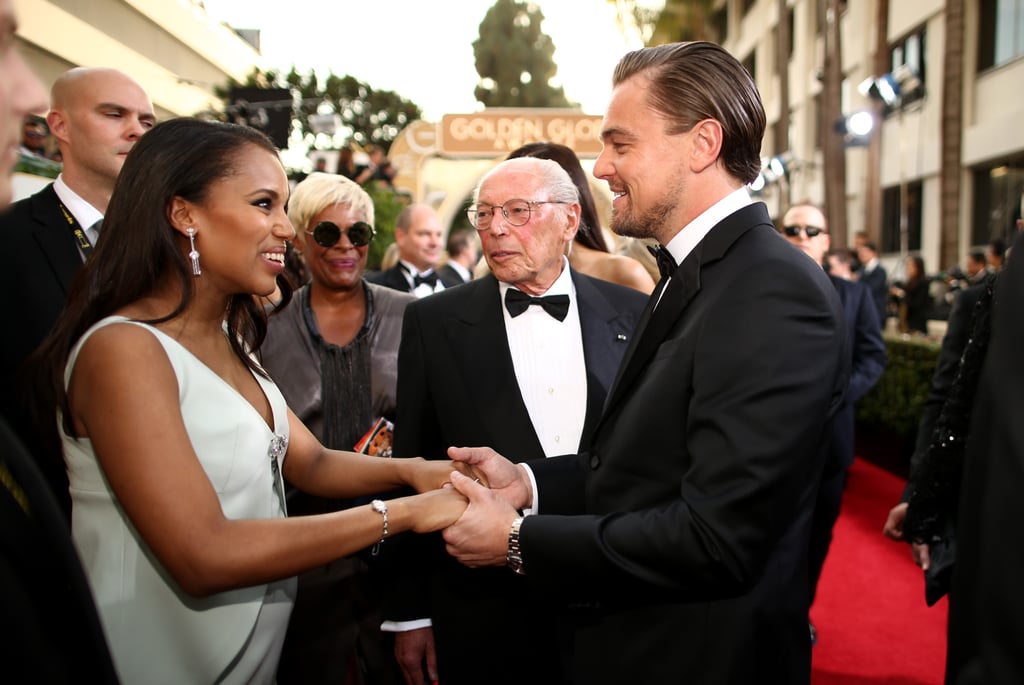 Leo chatted up Kerry Washington on the carpet.