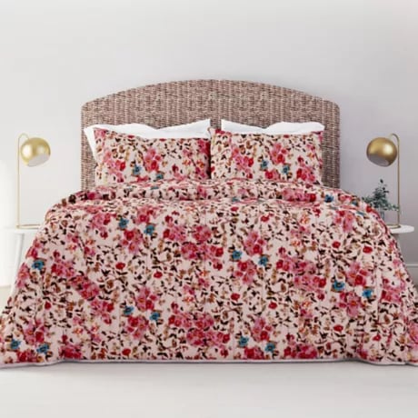 Wild Sage Floral Garden Three-Piece Quilt Set