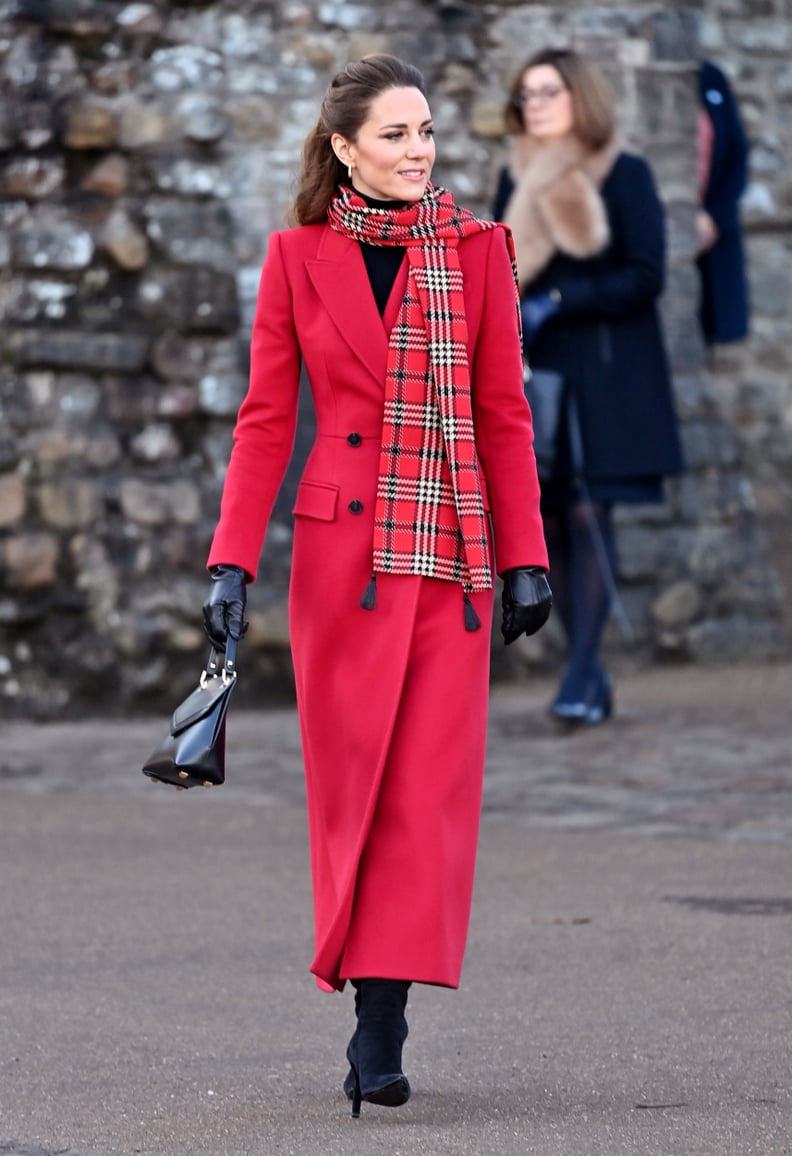 Alexander McQueen Double-Breasted Crimson Maxi Coat