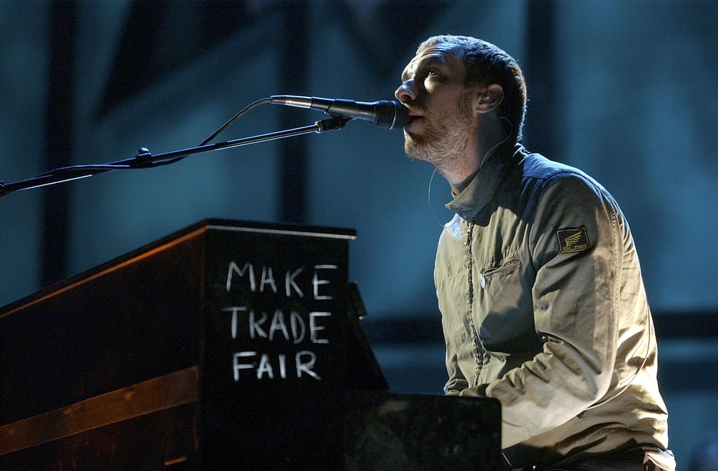 Chris Martin's piano spread his fair trade message during a