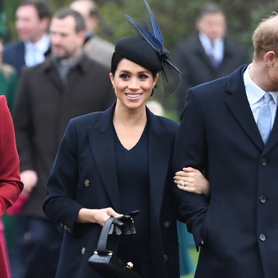 Meghan Markle Black Coat on Christmas Day 2018