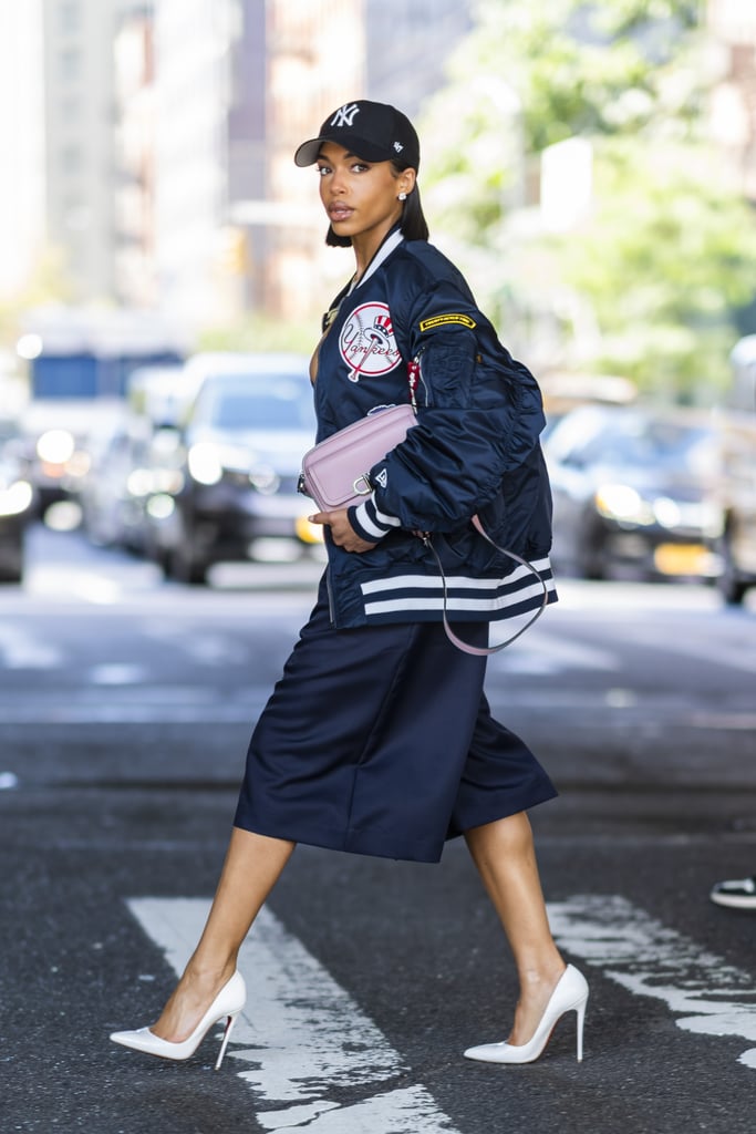 Lori Harvey's Yankees Outfit in New York City