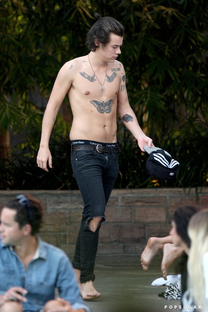 Harry Styles Shirtless In Hollywood Photos Popsugar Celebrity