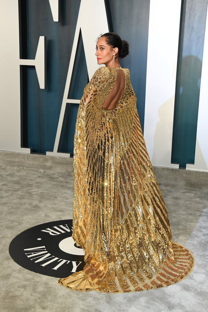 Tracee Ellis Ross Gold Dress Vanity Fair Oscars Party 2020