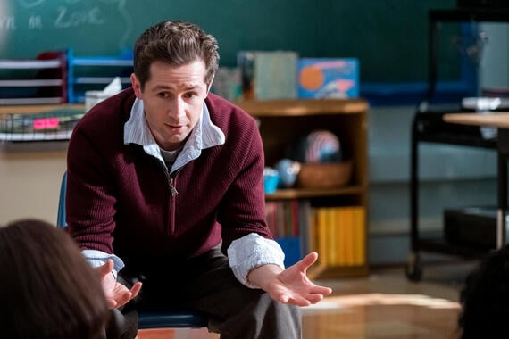 Pictures of Michael Angarano as Greg the Drama Teacher on PEN15