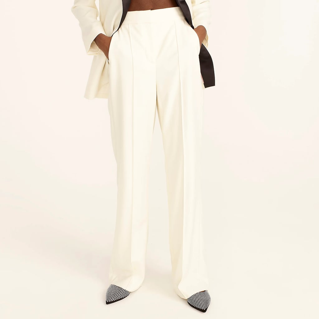 J.Crew Full-Length Wide-Leg Tuxedo Pant in Italian Wool