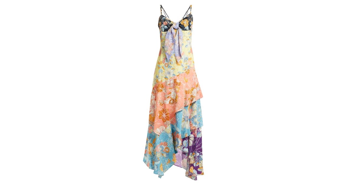 Peter Pilotto Tiered Floral-Print Dress | Hailey Baldwin Floral Dress ...