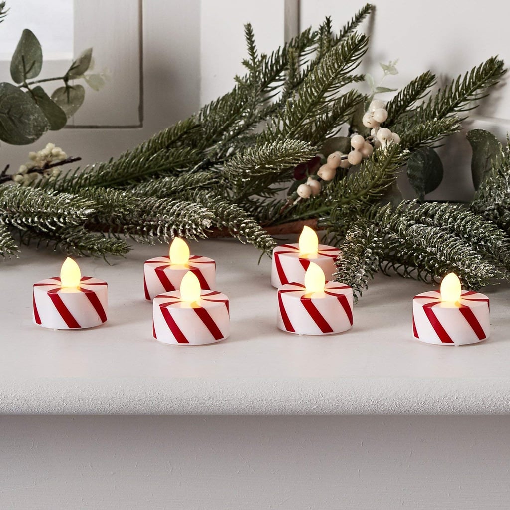 Flameless Candy Cane Christmas Tea Lights