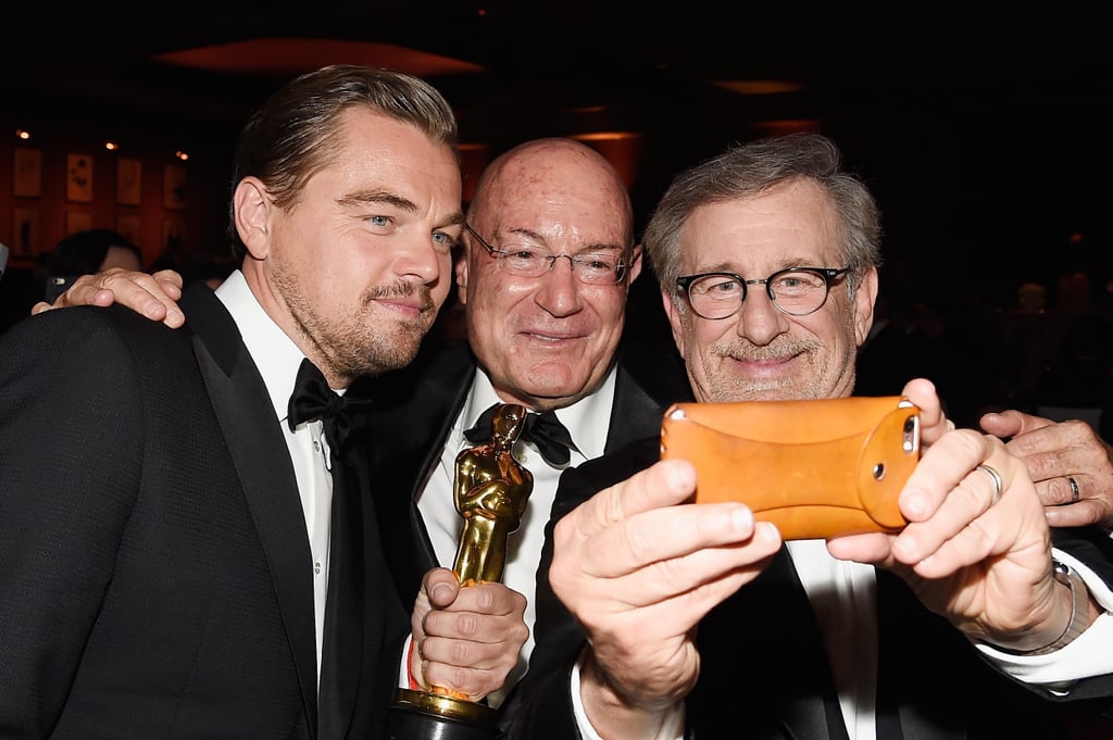 Leo Snapped a Quick Selfie With Producer Arnon Milchan and Director Steven Spielberg
