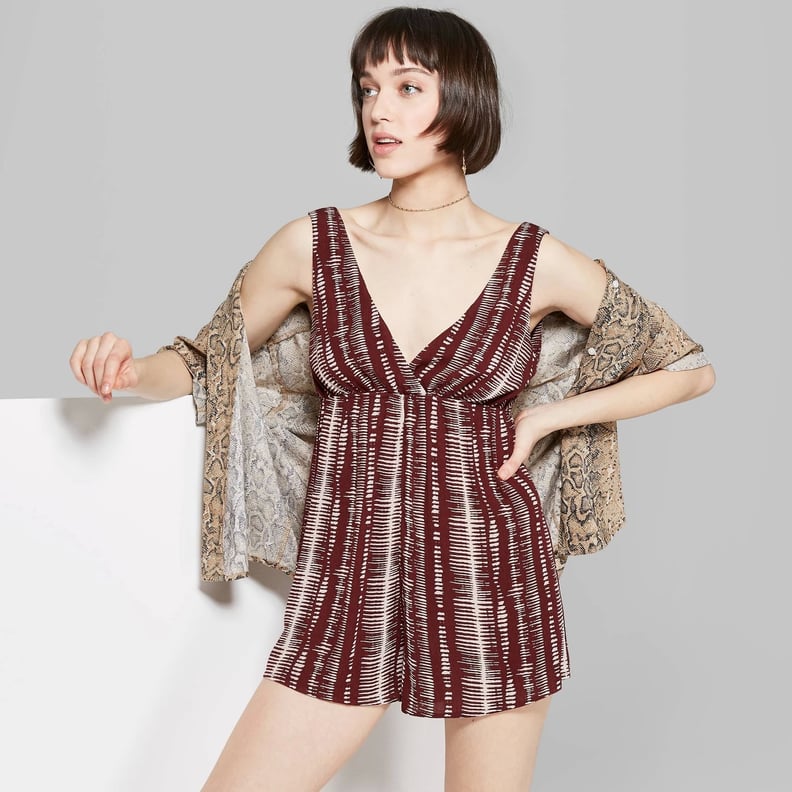 Women's Sleeveless V-Neck Printed Romper