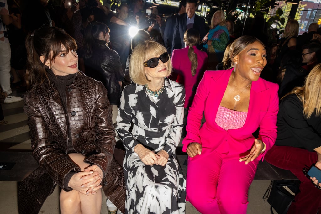 Anne Hathaway, Anna Wintour, and Serena Williams at Michael Kors Show at New York Fashion Week 2022