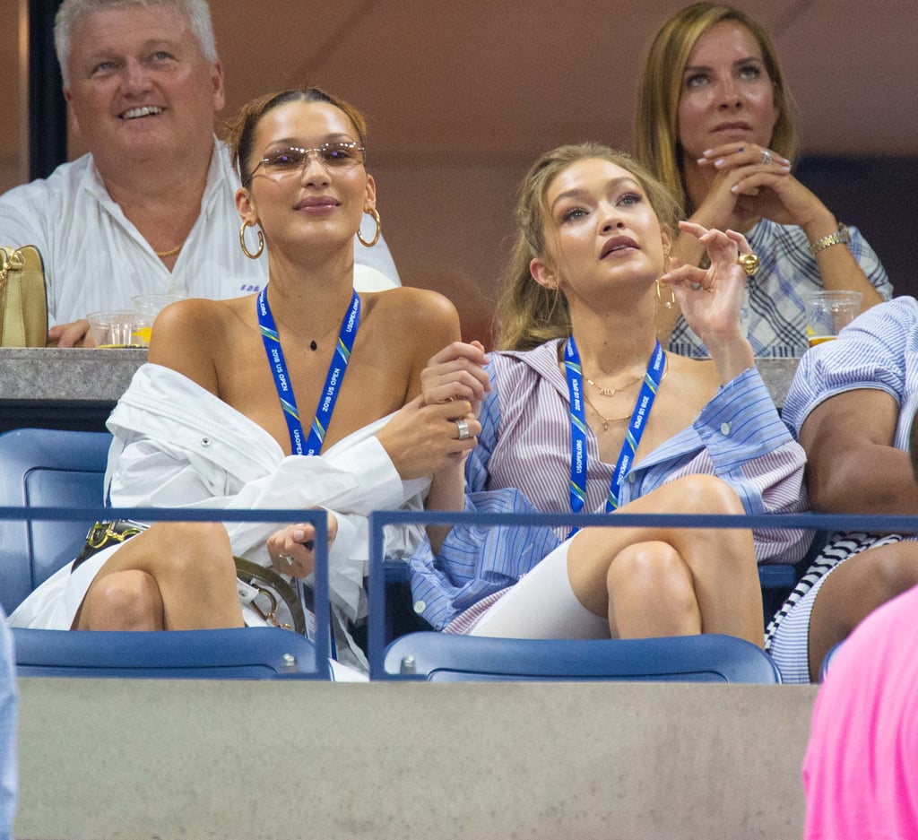 Gigi and Bella Hadid at US Open in Button-Downs 2018