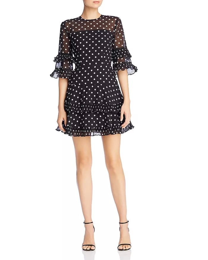 Keepsake Ruffled Dot-Print Dress