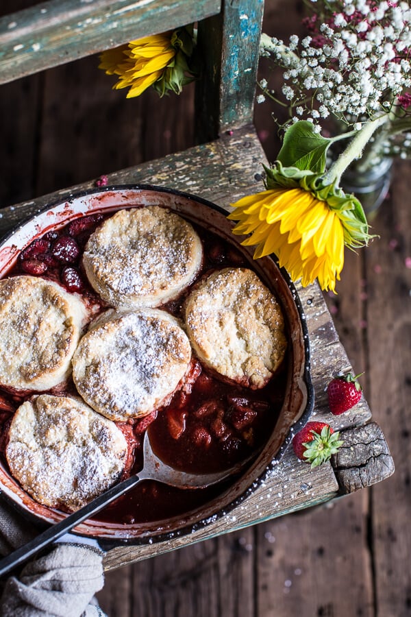 Strawberry Cobbler With Cream Cheese Biscuits