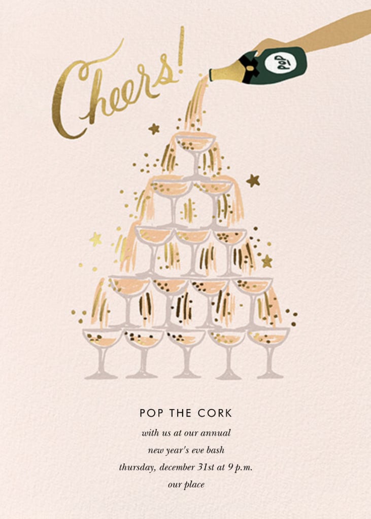 Champagne Tower New Year's Eve Invitation