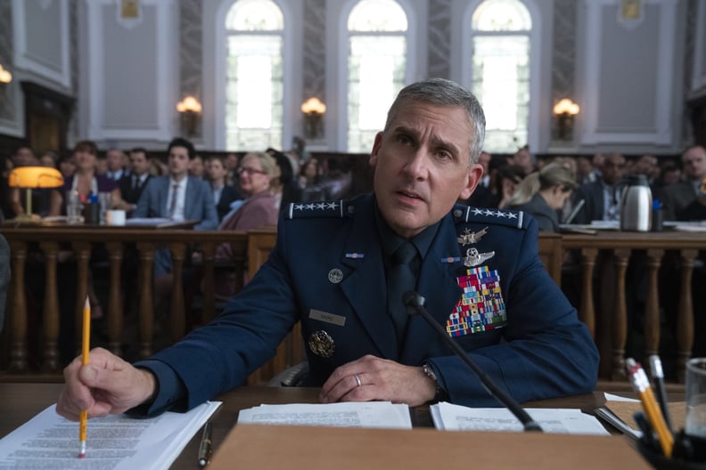 SPACE FORCE (L TO R) STEVE CARELL as GENERAL MARK R. NAIRD in episode 103 of SPACE FORCE Cr. AARON EPSTEIN/NETFLIX  2020
