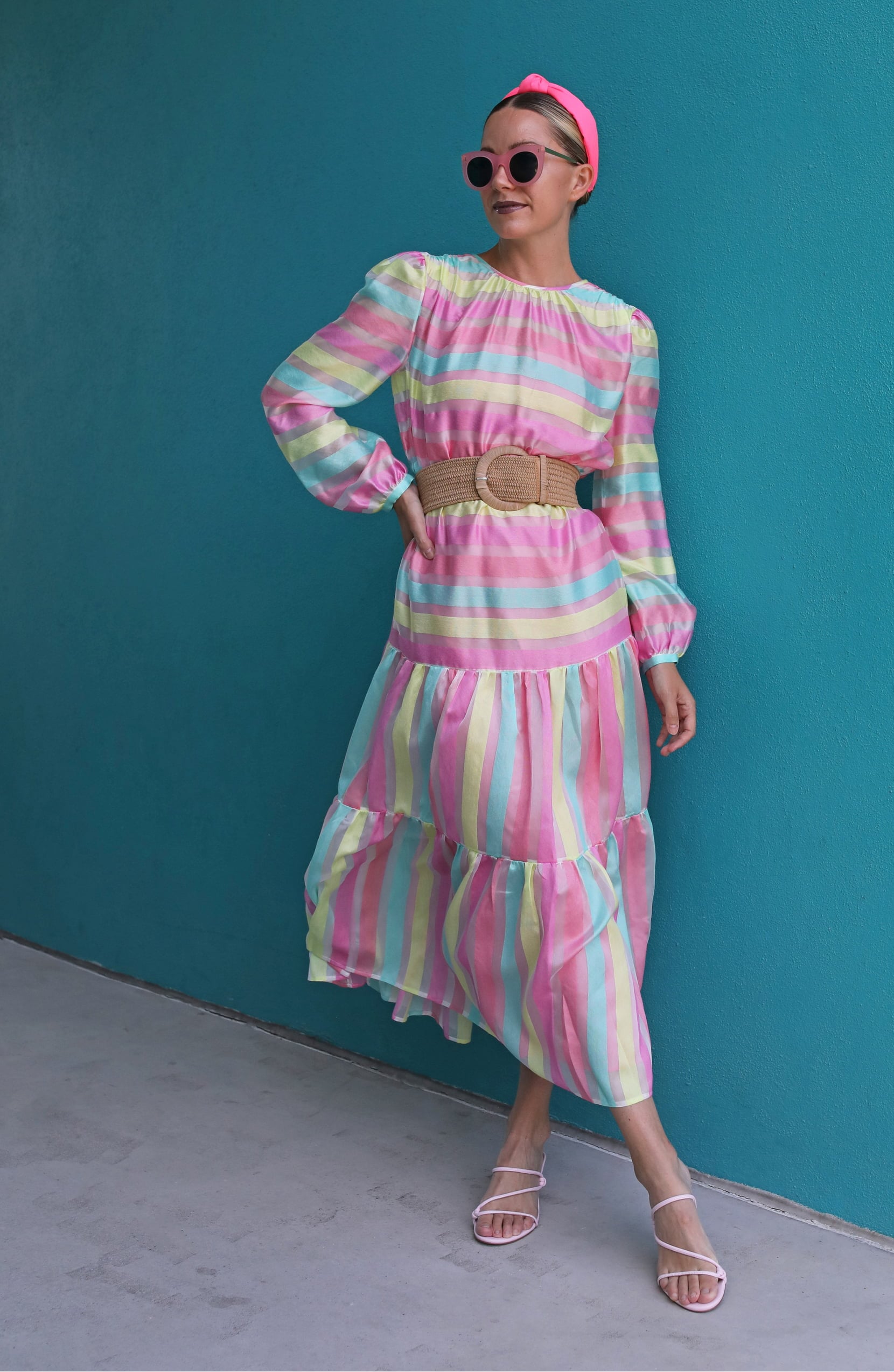 Halogen X Atlantic Pacific Stripe Tiered Organza Dress So Much