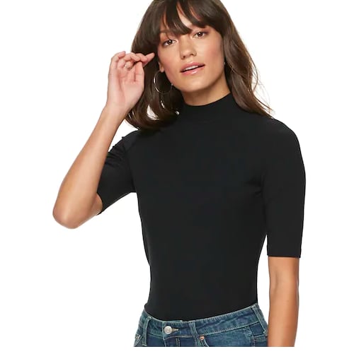 Elbow Sleeve Mockneck Top