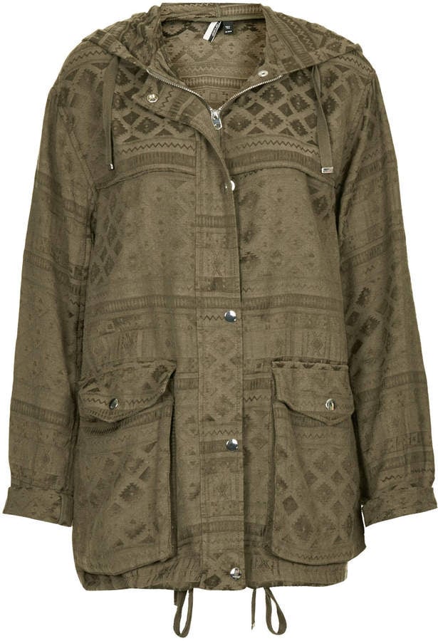 Topshop Jacquard Tencel Parka Jacket