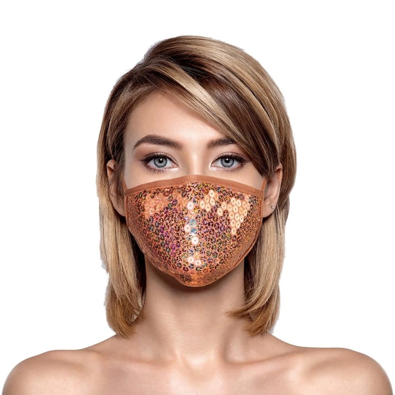 Masqd Rose Gold Sequin Face Mask