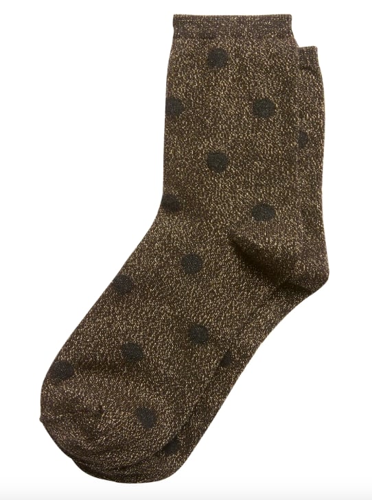 Metallic Polka Dot Crew Sock