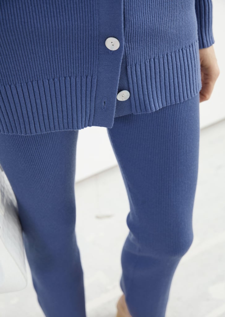 & Other Stories Flared Rib Knit Trousers