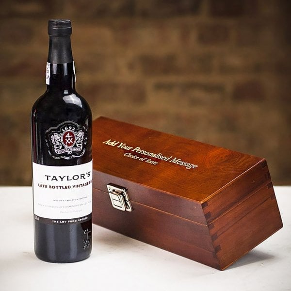 Taylor's Late Bottled Vintage Port in Personalised Premium Wood Gift Box