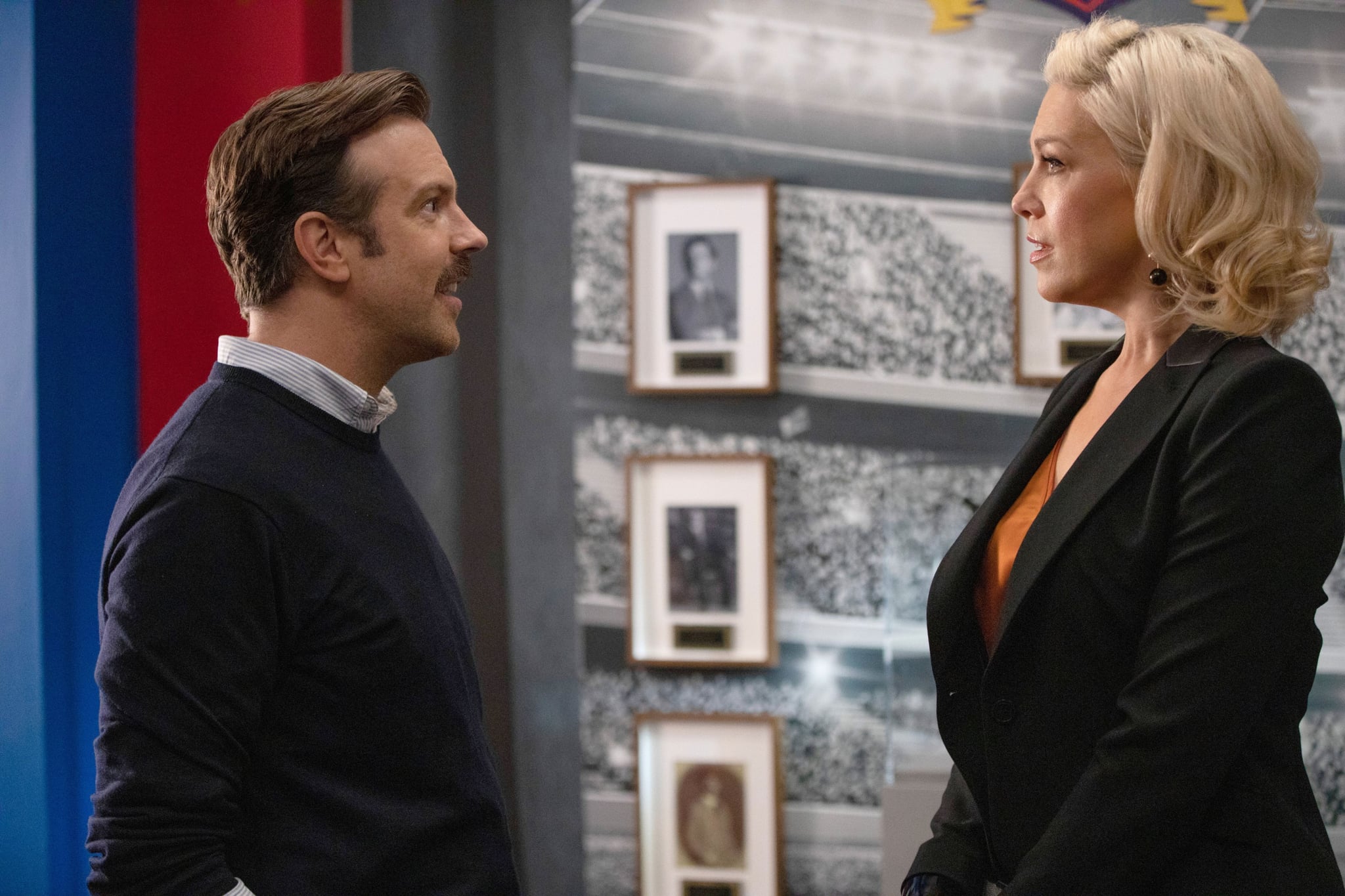 TED LASSO, Jason Sudeikis, Hannah Waddingham, 'Pilot',  (Season 1, ep. 101, aired Aug. 14, 2020). photo: Apple TV+ / Courtesy Everett Collection